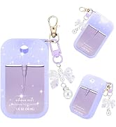 QIOFEARTH Silicone Case Compatible with Touchland Hand Sanitizer Spray Mist 1 oz with Bow Keychain