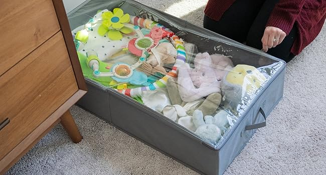 couch large crib organizer bags blanket for plastic containers ideas bin low profile
