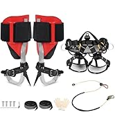 Tree Climbing Spikes Kit Leather Forged Tree Climbing Spurs Spikes with Adjustable Belt and Rope ...