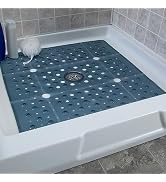 SlipX Solutions Extra Large Square Shower Mat, 27"x27", Non-Slip Stall Mat for Elderly & Kids Sta...