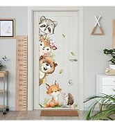 Watercolor Jungle Animal Wall Decals, Forest Animal Wall Sticker Raccoon Deer Fox Hedgehog Wall D...