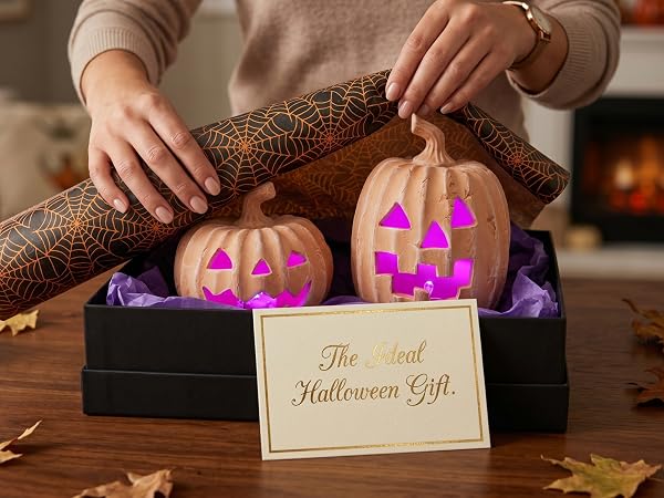 Purple LED pumpkin lights