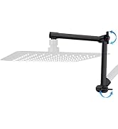 Shower Head Extension Arm,13" Solid Brass Adjustable Extender with Lock Joint,Standard1/2", Rise ...