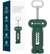 KITCHENDAO 3 in 1 Wing Corkscrew Wine Bottle Opener with Foil Cutter, Built-in Beer Bottle Opener...