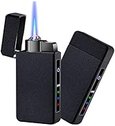 Arc Lighter, Jet Flame Torch Lighter Refillable Butane Electric 2 in 1, Premium USB Rechargeable ...