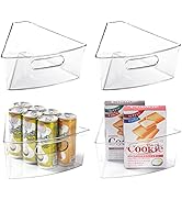 Leeden Lazy Susan Cabinet Organizer with Handle, 10.2"x 9.4"x4" BPA Free Durable Plastic Transpar...