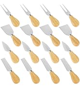 16Pcs Cheese Spreader Set with Wooden Handle Stainless Steel Butter Cutter Spreader Portable Chee...