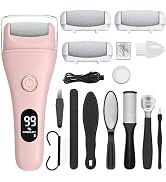 Electric Foot File Callus Remover for Feet - 3pcs Larger Grinding Head&3Speed, Pedicure Kit Foot ...