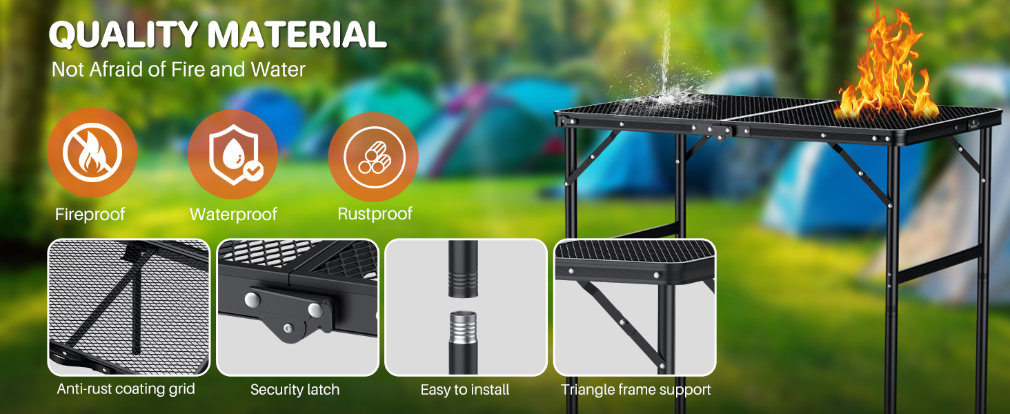 Portable outdoor grill on grass