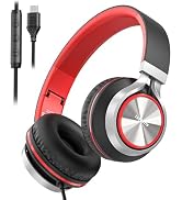 yoygerty Upgraded USB Type C Wired Headphones, Foldable Over-Ear Headphones with Mic and Volume C...