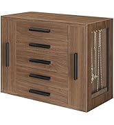 HOOBRO 5-Tier Jewelry Box, Wooden Jewelry Organizer with Transparent Windows, Jewelry Storage Box...