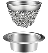 wokdada Kitchen Sink Strainer (1-Set Silver): with Adapter, Flexible Insert Chain Mesh Screen. 30...