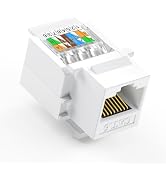 Awishwell 12 Pack Cat6 Keystone Jacks, RJ45 Keystone Jack, Tool-Less, RJ45 Wall Jack No Punch-Dow...