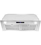 Range Hood Insert 30 inch,Stainless Steel Kitchen Vent Hood 600CFM,Built-in Kitchen Stove Hood w/...