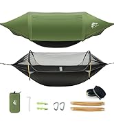 Rivenlo Camping Hammock Tent with Mosquito Net & RainFly, 3 in 1 Waterproof Portable Sleeping Ham...