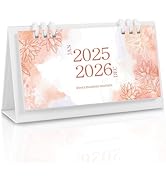 Zuozee Small Desk Calendar 2025-2026, Pink Monthly Desktop Calendar - Runs From January 2025 Unti...