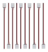 LightingWill 10pcs Pack Strip Wire Solderless Snap Down 2Pin Conductor LED Strip Connector for 8m...