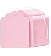 Uniclife 200 Pcs Price Tags with String Attached 1.8 Inch Writable Pink Hang Tags String Tags for...