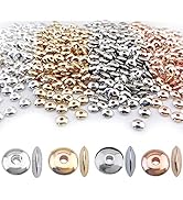COIRIS 800pcs 4 Colors Round Spacer Beads 6mm Gold Silver Rhodium Rose Gold Plated Metal Loose Di...