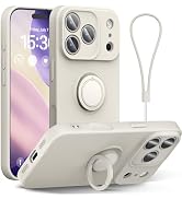 ABITKU for iPhone 17 Pro Case 6.3'', Ring Stand Silicone Slim Design (with Wrist Strap), Magnetic...