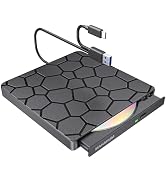 MAHAHUM External CD/DVD Drive for Laptop & PC USB 3.0 & USBC DVD Burner Ultra-Slim CD Player Port...