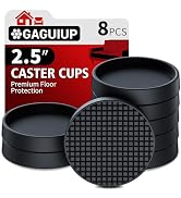 Furniture Coasters, 8PCS 2.5" Furniture Caster Cups for Hardwood Floors, Rubber Furniture Pads No...