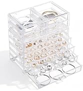 Ewen 7-Tier Extra-large Jewelry Organizer Box, Clear Acrylic Earring Necklaces Holder Display Cas...