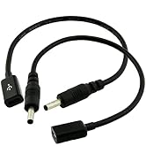 UpperFu 2 Pcs DC Power 3.5mm x 1.35mm Male Plug to Micro USB Female Jack Power Adapter Cable Cord