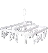 Annaklin Foldable Clip Hangers with 26 Drying Clips, Underwear Hanger with Clips, Plastic Laundry...