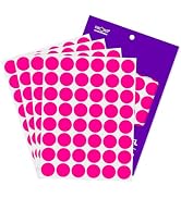PARLAIM 1 inch Round Fluorescent Pink Dot Sticker,720PCS Permanent Adhesive Color Code Circle Sti...