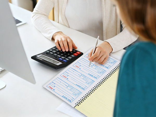 receipt book with carbonless