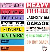 Tag-A-Room Moving Labels Color Coded (800 Count), 3-4 Bedroom Home Pack, Moving Supplies