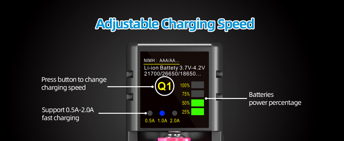 aa aaa 18650 26750 battery charger
