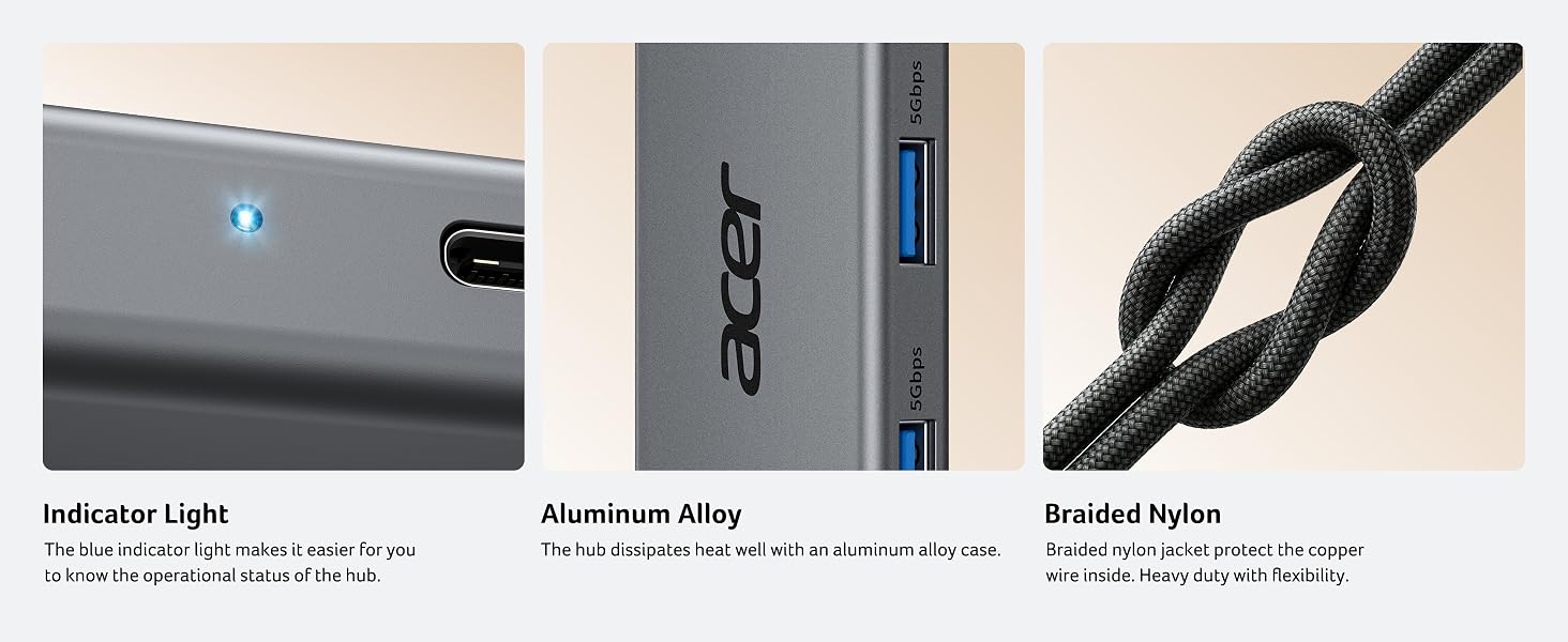 Indicator Light & Aluminum Alloy & Braided Nylon