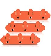 ETL Listed 3 Outlet Grounding Adapter, BTU Three Plug Outlet Adapter Splitter, Heavy Duty Grounde...