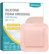 Dimora Ultra Soft Silicone Foam Dressing 4"x4" (10 Pack)- Super Absorbency Wound Dressing with Wi...