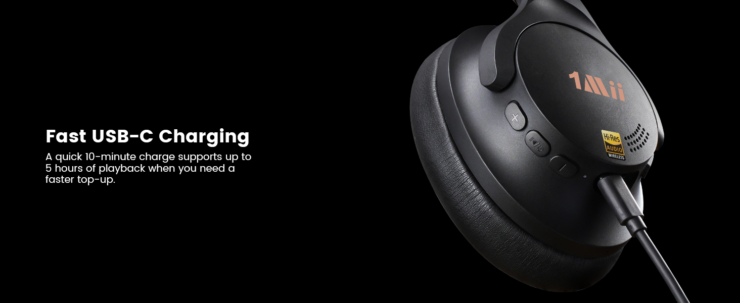 1Mii AI Y8+ Noise Cancelling Headphones Bluetooth 6.0
