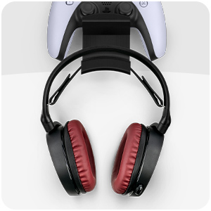 PS5 console hanger controller and headphones
