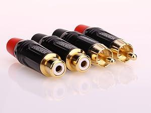 RCA to Speaker Wire Adapter, Male to Female Adapter Audio Phono Connector