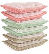 KMAKII Bamboo Kitchen Sponges Dish Sponge Super Absorbent Natural Dish Sponges,3 Color, Pack of 6