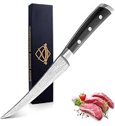 hunnycook Boning Knife - 6 inch Stainless Steel Boning Knife for Meat Cutting, Skinning and Other...