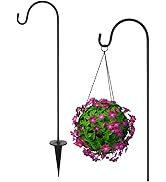 DOITOOL Iron Solar Garden Hook 27.5 Inch Outdoor Shepherd Hook for Hanging Planters Lanterns Bird...