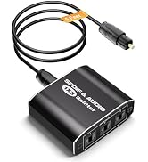 Optical Audio Splitter 1x3, Toslink Digital SPDIF Splitter 1 in 3 Out | Supports Dolby Digital DT...