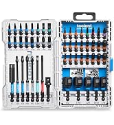 toolant Impact Driver Bit Set,52-Piece S2 Steel Screwdriver Bit Set,Hex,Torx,Phillips,Slotted,Squ...