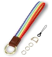 WEESMILE Key Chain, Stretchy Keychain Wristlet, Cute Wrist Lanyard Strap for Car Keys with D Ring...