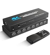 NEWCARE HDMI Switch 7 in 1 Out 4K@60Hz, HDMI Switcher with IR Remote, HDMI Selector Box Support H...