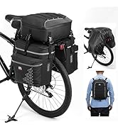 KEMIMOTO Bicycle Panniers Combo 3-in-1, Bike Saddle Grocery Bag with Waterproof Rain Cover, 52L L...