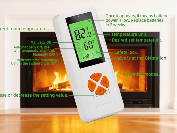 remote control for gas fireplace