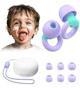 JUSTRVN Kids Ear Plugs(6+yrs)-2 Pairs of Reusable Noise Reduction Earplugs for Small Canal With 6...