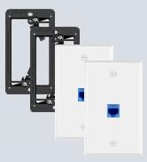 Ethernet wall plate with brackets
